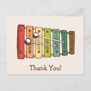 Carte Postale Jouet Vintage coloré Baby shower Xylophone