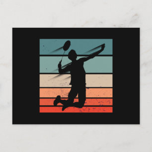 Carte Postale Joueur Badminton Jump Smash