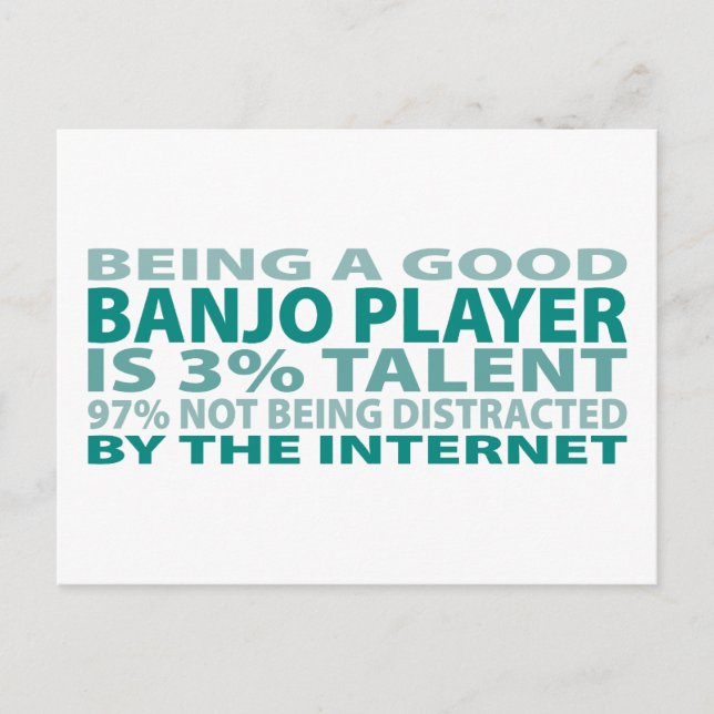 Carte Postale Joueur Banjo 3% Talent (Devant)