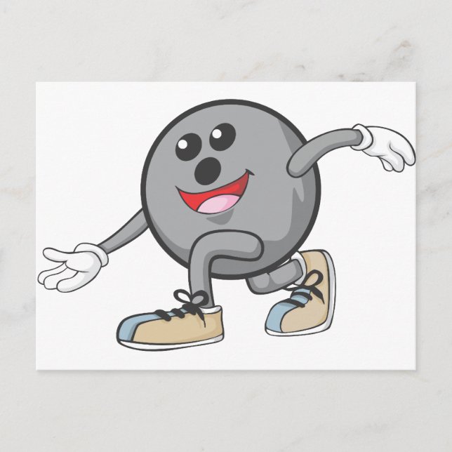 Carte Postale Joueur de balle de quille mignonne (Devant)