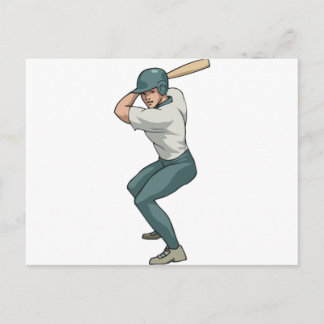 Carte Postale joueur de baseball blanc