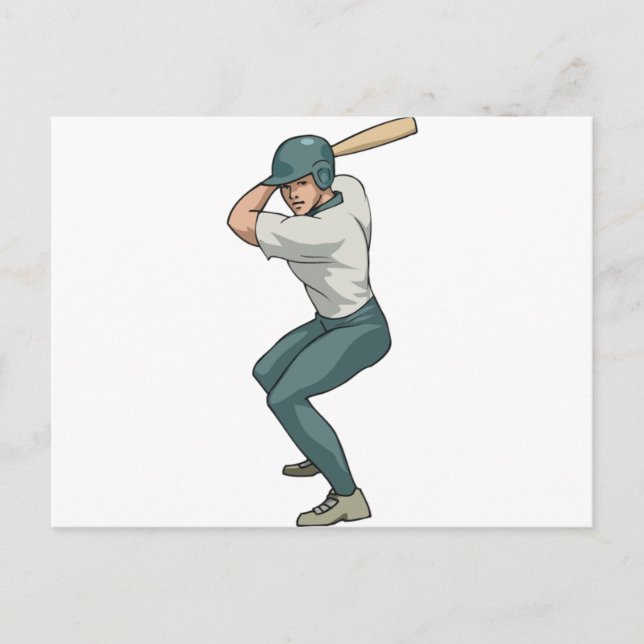 Carte Postale joueur de baseball blanc (Devant)