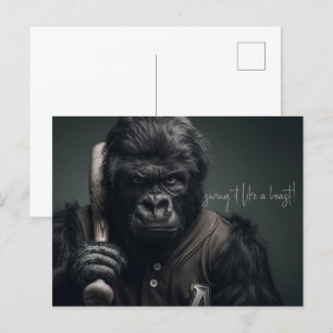 Carte Postale Joueur de baseball de Gorilla