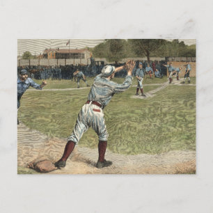 Carte Postale Joueur de baseball lancé à la deuxième base