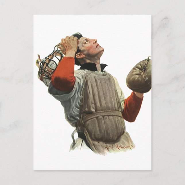 Carte Postale Joueur De Baseball vintage, Chercher (Devant)
