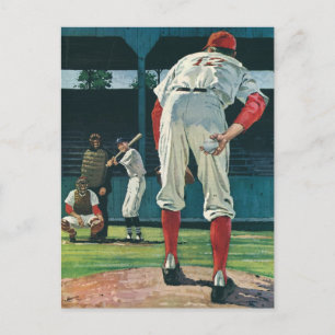Carte Postale Joueur de baseball vintage sur Mound
