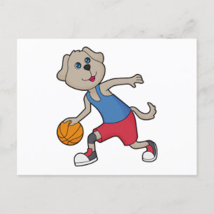 Carte Postale Joueur de basket-ball chien Basket-ball