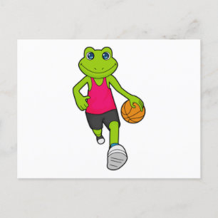 Carte Postale Joueur de basket-ball grenouille Basketball