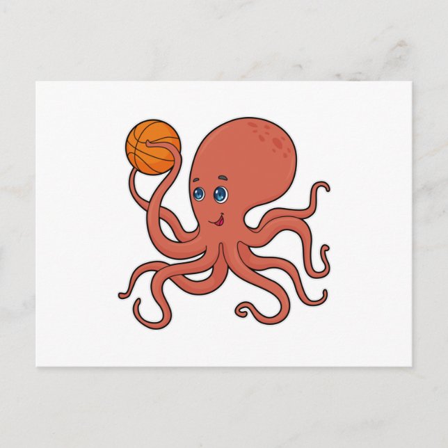Carte Postale Joueur de basket-ball Octopus Basketball (Devant)