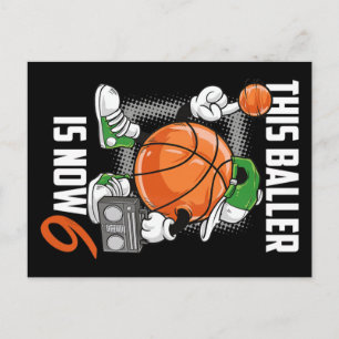 Carte Postale Joueur de basket drôle pour 6ème anniversaire 6 an