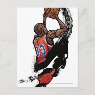 Carte Postale Joueur de basket tenant la boule
