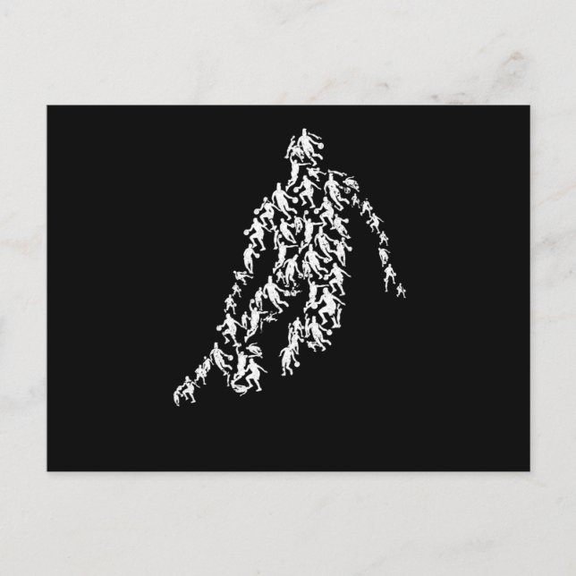 Carte Postale Joueur de basketball silhouette sport ballon fan é (Devant)