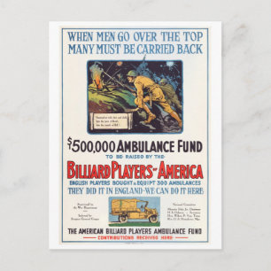 Carte Postale Joueur de billard américain