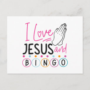 Carte Postale Joueur de Bingo Jésus Foi Chrétienne J'aime Jésus 