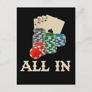 Carte Postale Joueur de casino Texas Hold'Em