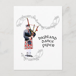 Carte Postale Joueur de cornemuse en kilt rouge