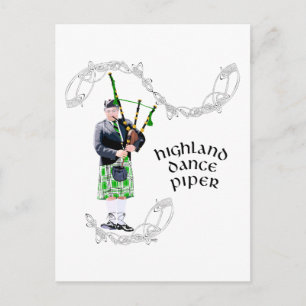 Carte Postale Joueur de cornemuse en kilt vert