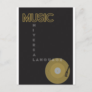 Carte Postale Joueur de disques vintage Music Poster