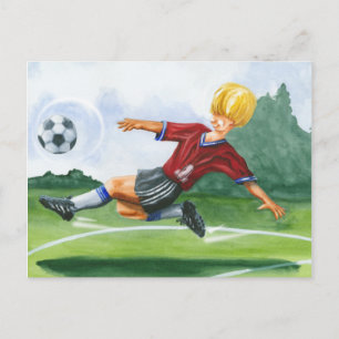Carte Postale Joueur de football à la balle par Jay Throckmorton