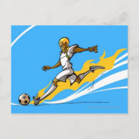 Joueur de football botter un ballon de football