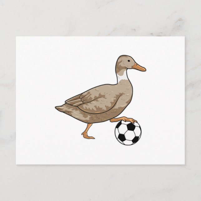 Carte Postale Joueur de football canard (Devant)