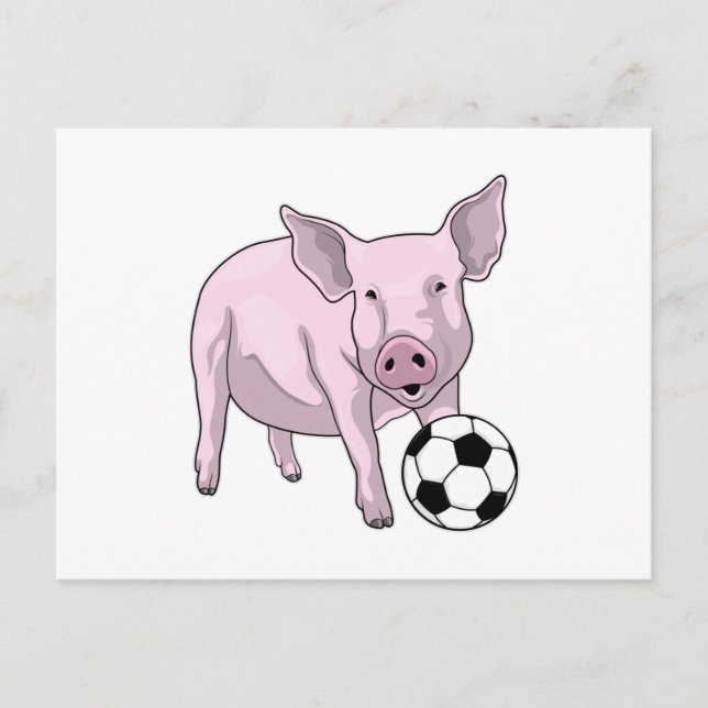 Carte Postale Joueur de football Pig (Devant)