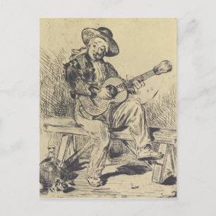 Carte Postale Joueur de guitare par Edouard Manet