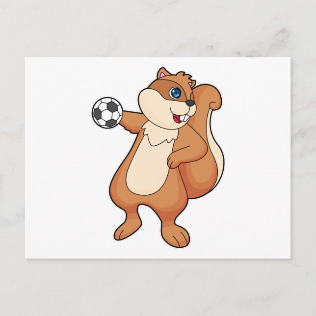 Carte Postale Joueur de handball à main écureuil (Devant)