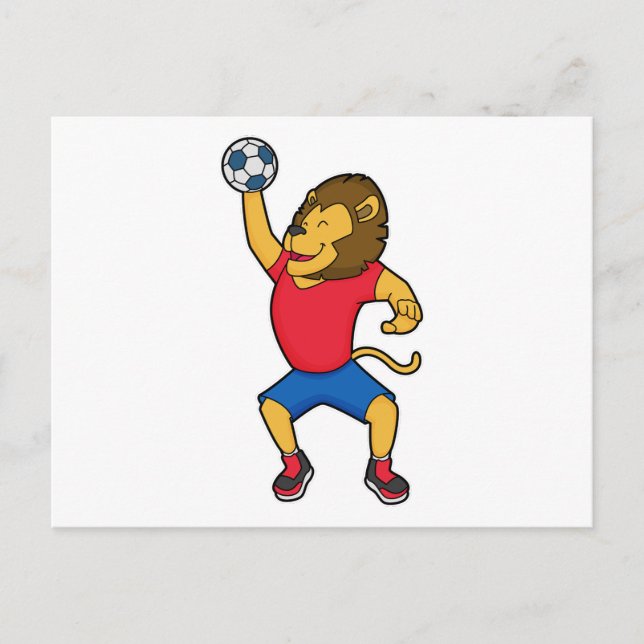 Carte Postale Joueur de handball Lion Handball (Devant)