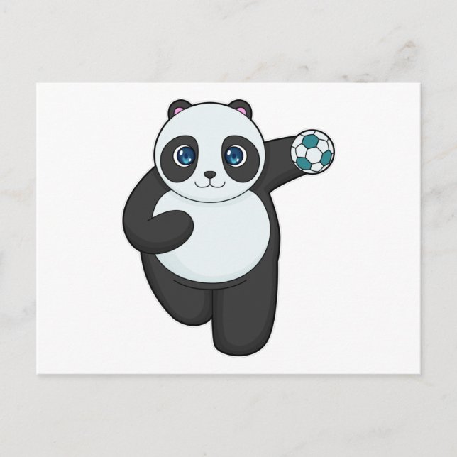 Carte Postale Joueur de handball Panda Handball (Devant)
