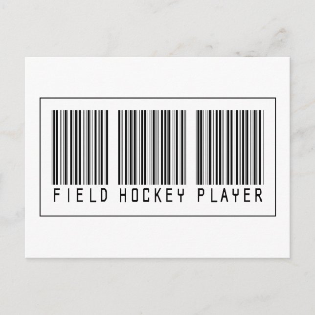 Carte Postale Joueur de hockey de champ de code-barres (Devant)