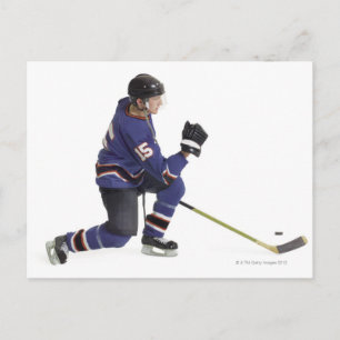 Carte Postale joueur de hockey masculin caucasien adulte dans un