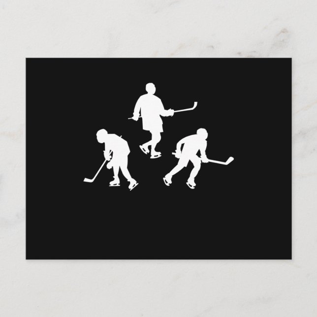 Carte Postale Joueur de hockey sur glace silhouette cool sport c (Devant)