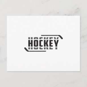 Carte Postale Joueur de hockey sur glace Stick Puck Team Drôle I