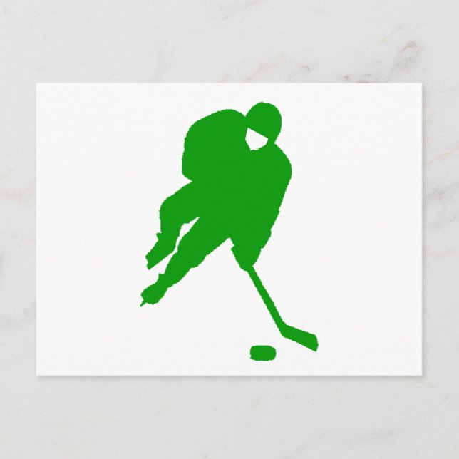 Carte Postale Joueur de hockey vert (Devant)