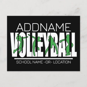 Carte Postale Joueur de l'équipe de volleyball AJOUTER LE NOM DE