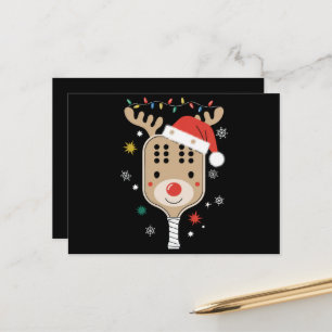 Carte Postale Joueur de Pickleball Noël Reindees Noël