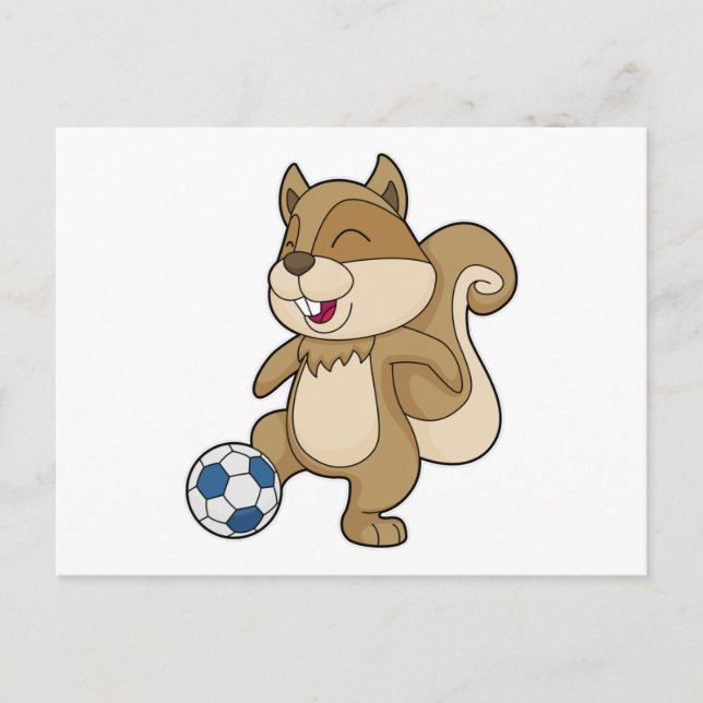 Carte Postale Joueur de soccer écureuil (Devant)