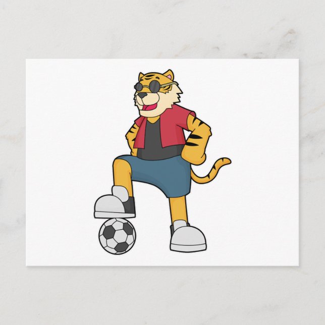 Carte Postale Joueur de soccer Tiger (Devant)