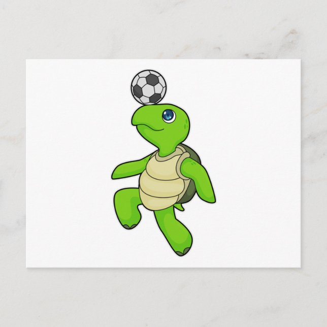 Carte Postale Joueur de soccer tortue Football (Devant)