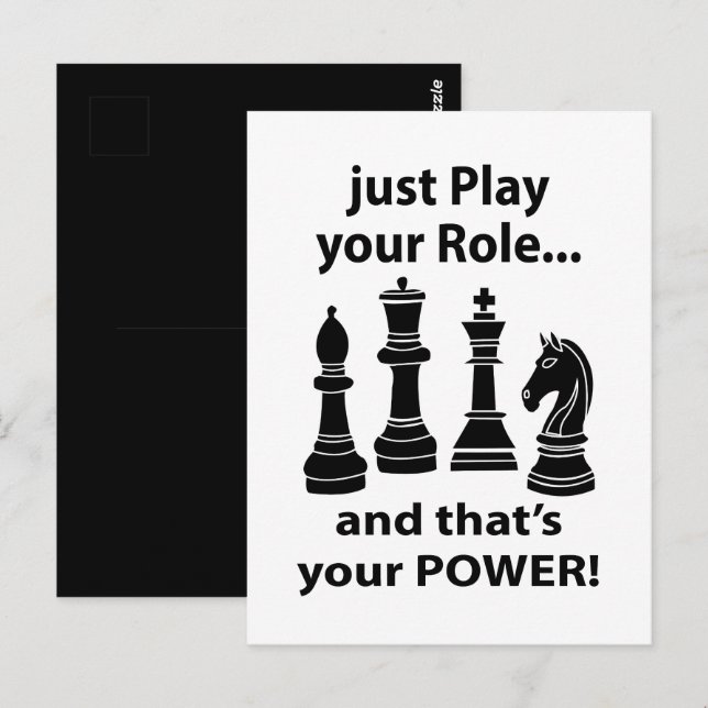 Carte Postale Joueur de stratégie d'échecs (Devant / Derrière)