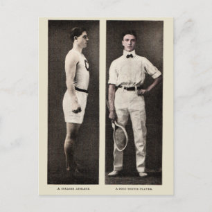 Carte Postale Joueur de tennis vintage Athlete Pro