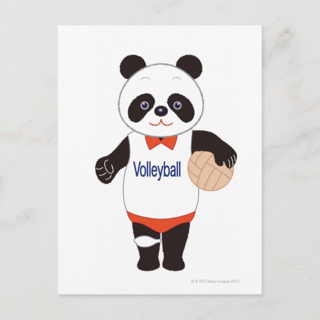 Carte Postale Joueur de volley-ball Panda (Devant)