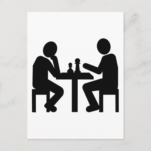 Carte Postale joueur d'échecs (Devant)