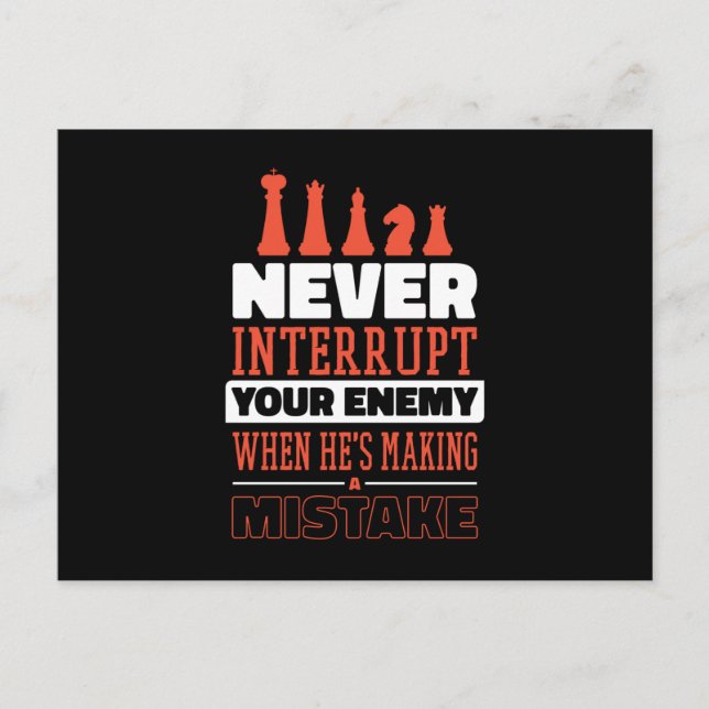 Carte Postale Joueur d'échecs amusant (Devant)