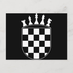 Carte Postale Joueur d'échecs Cadeaux pour Croates Drapeau Croat