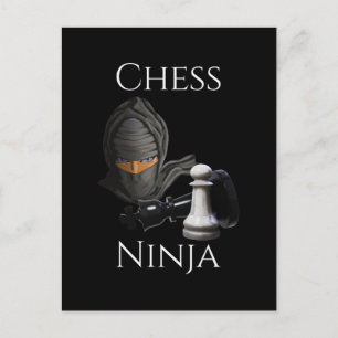 Carte Postale Joueur d'échecs Ninja amusant
