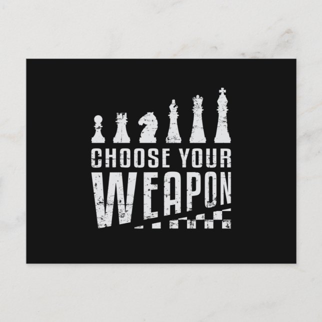 Carte Postale Joueur d'échecs Tableau de contrôle du jeu Jeu cad (Devant)