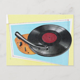Carte Postale Joueur d'enregistrement phonographique vintage Tou