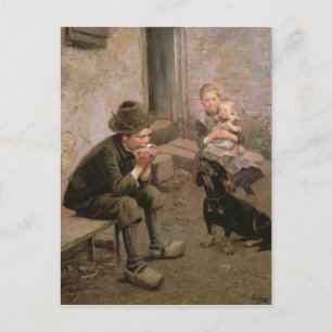 Carte Postale Joueur d'orgue à bouche